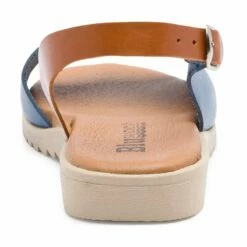 Sandalias Cuña Baja Mujer Piel Plantilla Acolchada 1115 Azul, De Blusandal -BOUTTYE Ventas sandalias cuna baja mujer piel plantilla acolchada 1115 rojo de blusandal 7