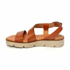 Sandalias Cuña Baja Mujer Piel Plantilla Acolchada 166 Cuero, De Blusandal -BOUTTYE Ventas sandalias cuna baja mujer piel plantilla acolchada 166 cuero de blusandal 2