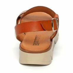 Sandalias Cuña Baja Mujer Piel Plantilla Acolchada 166 Cuero, De Blusandal -BOUTTYE Ventas sandalias cuna baja mujer piel plantilla acolchada 166 cuero de blusandal 3
