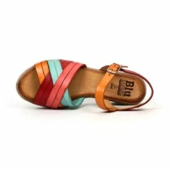 Sandalias Cuña Baja Mujer Piel Plantilla Acolchada 3106 Multicolor, De Blusandal -BOUTTYE Ventas sandalias cuna baja mujer piel plantilla acolchada 3106 multicolor de blusandal 4