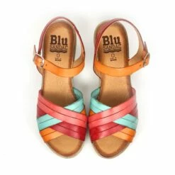 Sandalias Cuña Baja Mujer Piel Plantilla Acolchada 3106 Multicolor, De Blusandal -BOUTTYE Ventas sandalias cuna baja mujer piel plantilla acolchada 3106 multicolor de blusandal 6