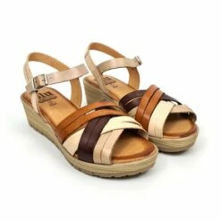 Sandalias Cuña Baja Mujer Piel Plantilla Acolchada 3106 Multicuero, De Blusandal -BOUTTYE Ventas sandalias cuna baja mujer piel plantilla acolchada 3106 multicuero de blusandal 3