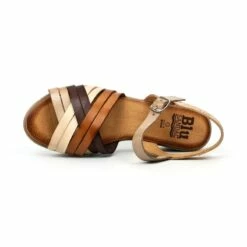 Sandalias Cuña Baja Mujer Piel Plantilla Acolchada 3106 Multicuero, De Blusandal -BOUTTYE Ventas sandalias cuna baja mujer piel plantilla acolchada 3106 multicuero de blusandal 4