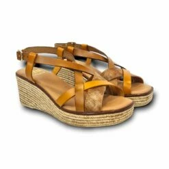 Sandalias Cuña Baja Mujer Piel Plantilla Acolchada 44510 Cuero, De Blusandal -BOUTTYE Ventas sandalias cuna baja mujer piel plantilla acolchada 44510 cuero de blusandal 2