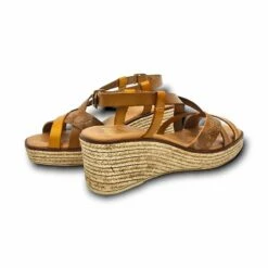 Sandalias Cuña Baja Mujer Piel Plantilla Acolchada 44510 Cuero, De Blusandal -BOUTTYE Ventas sandalias cuna baja mujer piel plantilla acolchada 44510 cuero de blusandal 4