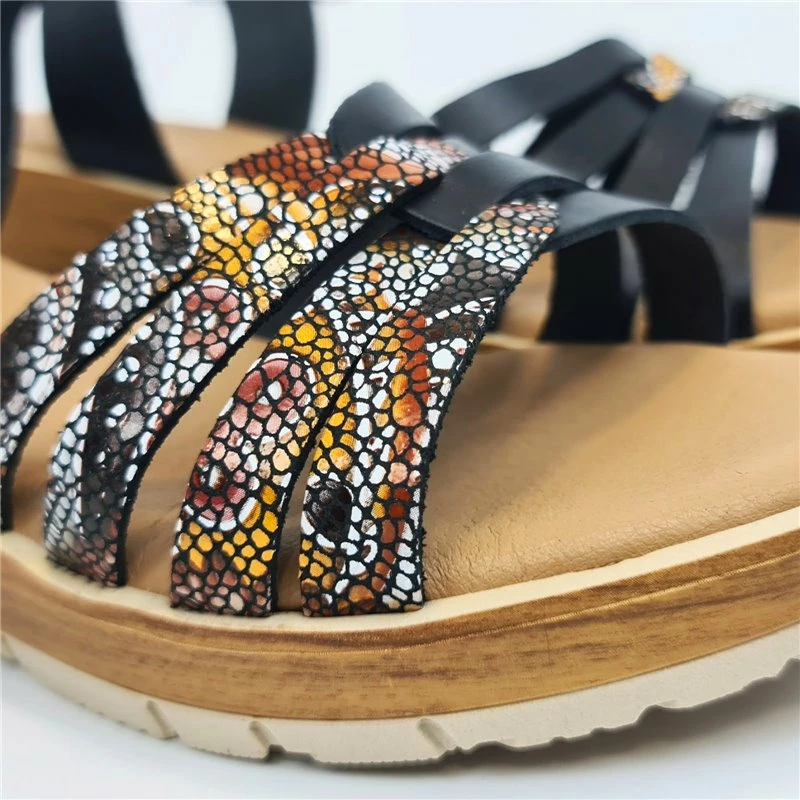 Sandalias Cuña Baja Mujer Piel Plantilla Acolchada 7043 Negro, De Blusandal 6 Sandalias Cuña Baja Mujer Piel Plantilla Acolchada 7043 Negro, De Blusandal - Imagen 4