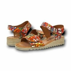 Sandalias Cuña Baja Mujer Piel Plantilla Acolchada Velcro 132 Multicolor, De Amelie -BOUTTYE Ventas sandalias cuna baja mujer piel plantilla acolchada velcro 132 multicolor de amelie 4