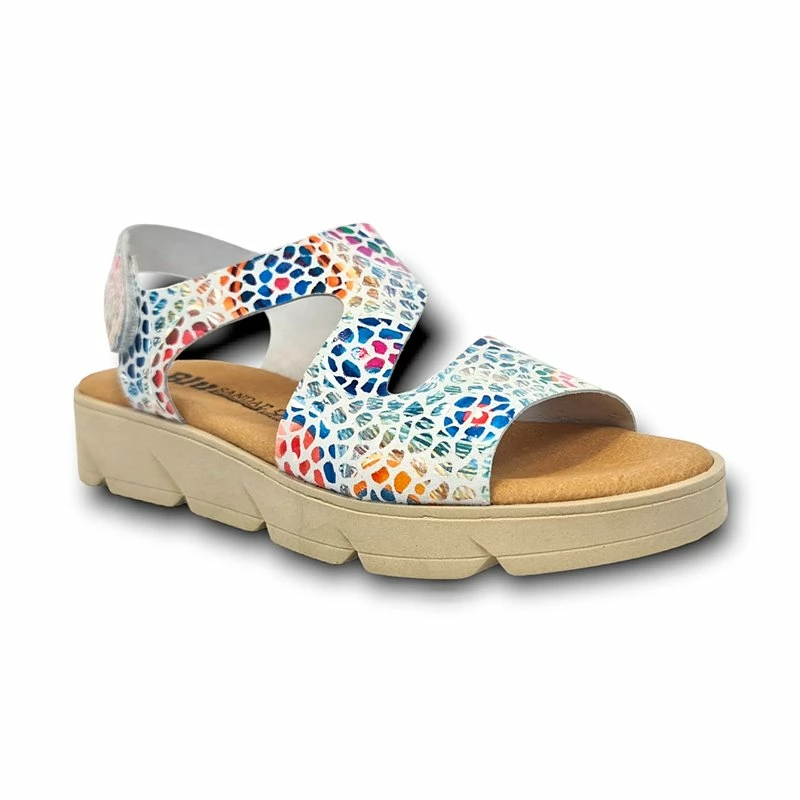 Sandalias Cuña Baja Mujer Piel Plantilla Acolchada Velcro 2020 Blanco, De Blusandal 5 Sandalias Cuña Baja Mujer Piel Plantilla Acolchada Velcro 2020 Blanco, De Blusandal - Imagen 3