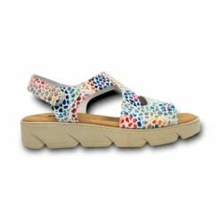 Sandalias Cuña Baja Mujer Piel Plantilla Acolchada Velcro 2020 Blanco, De Blusandal