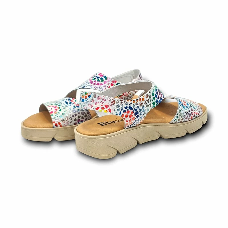 Sandalias Cuña Baja Mujer Piel Plantilla Acolchada Velcro 2020 Blanco, De Blusandal 6 Sandalias Cuña Baja Mujer Piel Plantilla Acolchada Velcro 2020 Blanco, De Blusandal - Imagen 4