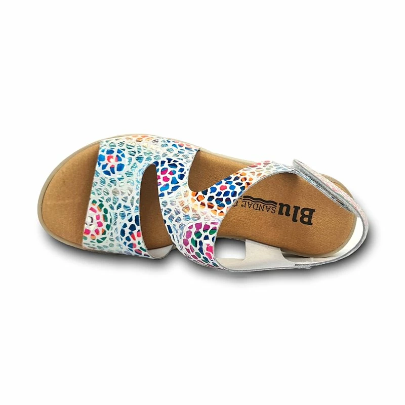 Sandalias Cuña Baja Mujer Piel Plantilla Acolchada Velcro 2020 Blanco, De Blusandal 8 Sandalias Cuña Baja Mujer Piel Plantilla Acolchada Velcro 2020 Blanco, De Blusandal - Imagen 6