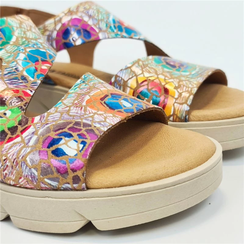 Sandalias Cuña Baja Mujer Piel Plantilla Acolchada Velcro 2020 Cuero, De Blusandal 4 Sandalias Cuña Baja Mujer Piel Plantilla Acolchada Velcro 2020 Cuero, De Blusandal - Imagen 2