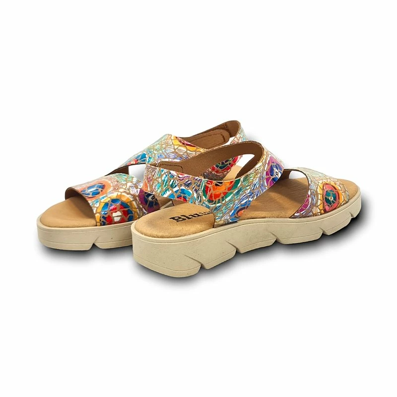 Sandalias Cuña Baja Mujer Piel Plantilla Acolchada Velcro 2020 Cuero, De Blusandal 6 Sandalias Cuña Baja Mujer Piel Plantilla Acolchada Velcro 2020 Cuero, De Blusandal - Imagen 4