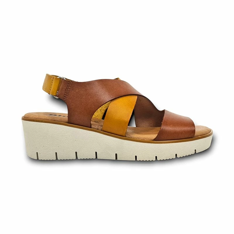Sandalias Cuña Baja Mujer Piel Plantilla Acolchada Velcro 23530 Cuero, De Blusandal 3 Sandalias Cuña Baja Mujer Piel Plantilla Acolchada Velcro 23530 Cuero, De Blusandal