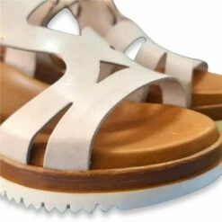 Sandalias Cuña Baja Mujer Piel Plantilla Acolchada Velcro 62309 Hielo, De Blusandal -BOUTTYE Ventas sandalias cuna baja mujer piel plantilla acolchada velcro 62309 hielo de blusandal 2