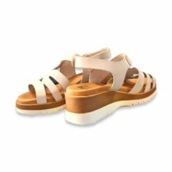 Sandalias Cuña Baja Mujer Piel Plantilla Acolchada Velcro 62309 Hielo, De Blusandal -BOUTTYE Ventas sandalias cuna baja mujer piel plantilla acolchada velcro 62309 hielo de blusandal 4