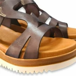 Sandalias Cuña Baja Mujer Piel Plantilla Acolchada Velcro 62309 Marrón, De Blusandal -BOUTTYE Ventas sandalias cuna baja mujer piel plantilla acolchada velcro 62309 marron de blusandal 2