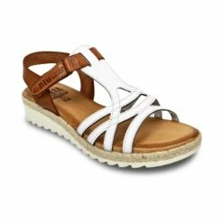 Sandalias Cuña Baja Mujer Piel Velcro Plantilla Acolchada 2896 Blanco, De Blusandal -BOUTTYE Ventas sandalias cuna baja mujer piel velcro plantilla acolchada 2896 blanco de blusandal 2
