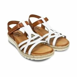 Sandalias Cuña Baja Mujer Piel Velcro Plantilla Acolchada 2896 Blanco, De Blusandal -BOUTTYE Ventas sandalias cuna baja mujer piel velcro plantilla acolchada 2896 blanco de blusandal 3