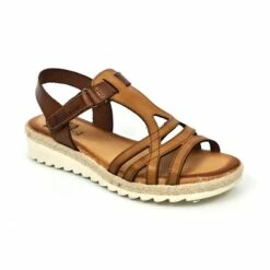 Sandalias Cuña Baja Mujer Piel Velcro Plantilla Acolchada 2896 Cuero, De Blusandal -BOUTTYE Ventas sandalias cuna baja mujer piel velcro plantilla acolchada 2896 cuero de blusandal 2