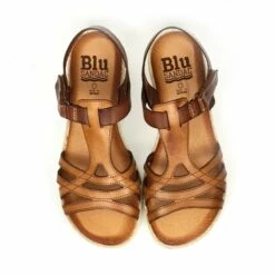 Sandalias Cuña Baja Mujer Piel Velcro Plantilla Acolchada 2896 Cuero, De Blusandal -BOUTTYE Ventas sandalias cuna baja mujer piel velcro plantilla acolchada 2896 cuero de blusandal 6