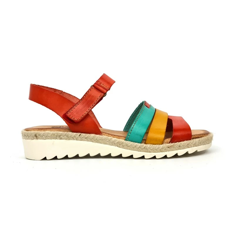 Sandalias Cuña Baja Mujer Piel Velcro Plantilla Acolchada 2898 Multicolor, De Blusandal 3 Sandalias Cuña Baja Mujer Piel Velcro Plantilla Acolchada 2898 Multicolor, De Blusandal