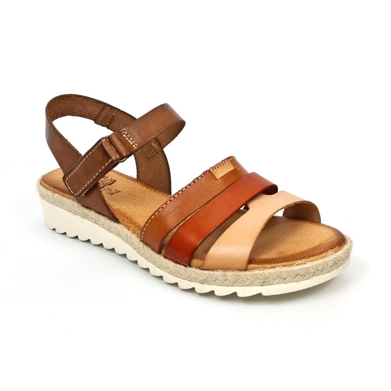 Sandalias Cuña Baja Mujer Piel Velcro Plantilla Acolchada 2898 Multicuero, De Blusandal 5 Sandalias Cuña Baja Mujer Piel Velcro Plantilla Acolchada 2898 Multicuero, De Blusandal - Imagen 3