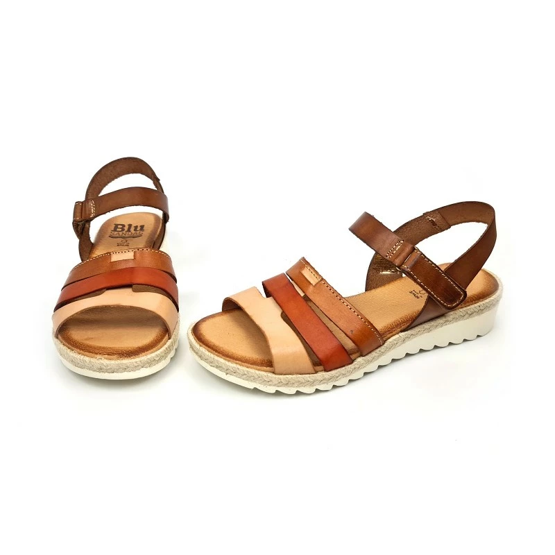 Sandalias Cuña Baja Mujer Piel Velcro Plantilla Acolchada 2898 Multicuero, De Blusandal 8 Sandalias Cuña Baja Mujer Piel Velcro Plantilla Acolchada 2898 Multicuero, De Blusandal - Imagen 6