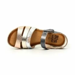 Sandalias Cuña Baja Mujer Piel Velcro Plantilla Acolchada 2898 Multimetal, De Blusandal -BOUTTYE Ventas sandalias cuna baja mujer piel velcro plantilla acolchada 2898 multimetal de blusandal 4