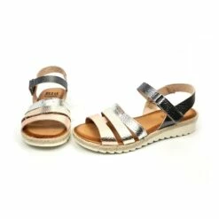 Sandalias Cuña Baja Mujer Piel Velcro Plantilla Acolchada 2898 Multimetal, De Blusandal -BOUTTYE Ventas sandalias cuna baja mujer piel velcro plantilla acolchada 2898 multimetal de blusandal 5