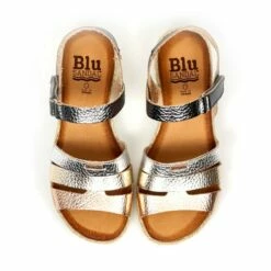 Sandalias Cuña Baja Mujer Piel Velcro Plantilla Acolchada 2898 Multimetal, De Blusandal -BOUTTYE Ventas sandalias cuna baja mujer piel velcro plantilla acolchada 2898 multimetal de blusandal 6
