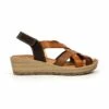 Sandalias Cuña Baja Mujer Piel Velcro Plantilla Acolchada 3104 Cuero, De Blusandal -BOUTTYE Ventas sandalias cuna baja mujer piel velcro plantilla acolchada 3104 cuero de blusandal