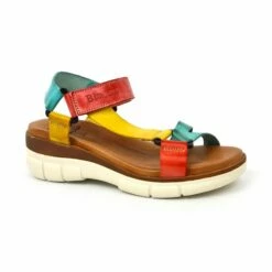 Sandalias Cuña Mujer Piel Velcro Plantilla Acolchada 54322 Multicolor, De Blusandal -BOUTTYE Ventas sandalias cuna mujer piel velcro plantilla acolchada 54322 multicolor de blusandal 2