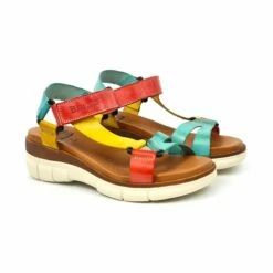Sandalias Cuña Mujer Piel Velcro Plantilla Acolchada 54322 Multicolor, De Blusandal -BOUTTYE Ventas sandalias cuna mujer piel velcro plantilla acolchada 54322 multicolor de blusandal 5
