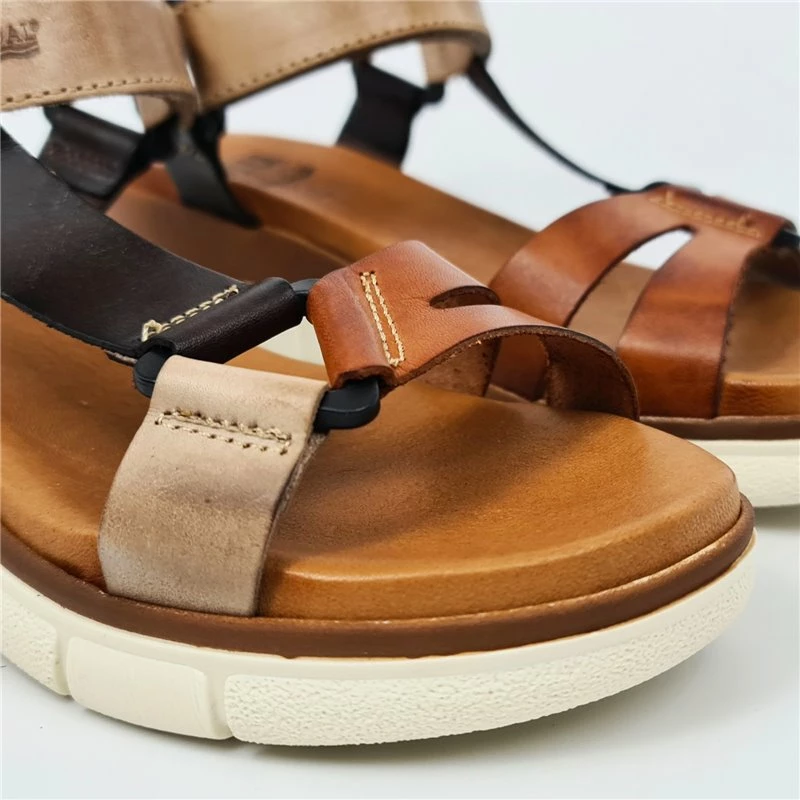 Sandalias Cuña Mujer Piel Velcro Plantilla Acolchada 54322 Multicuero, De Blusandal 4 Sandalias Cuña Mujer Piel Velcro Plantilla Acolchada 54322 Multicuero, De Blusandal - Imagen 2