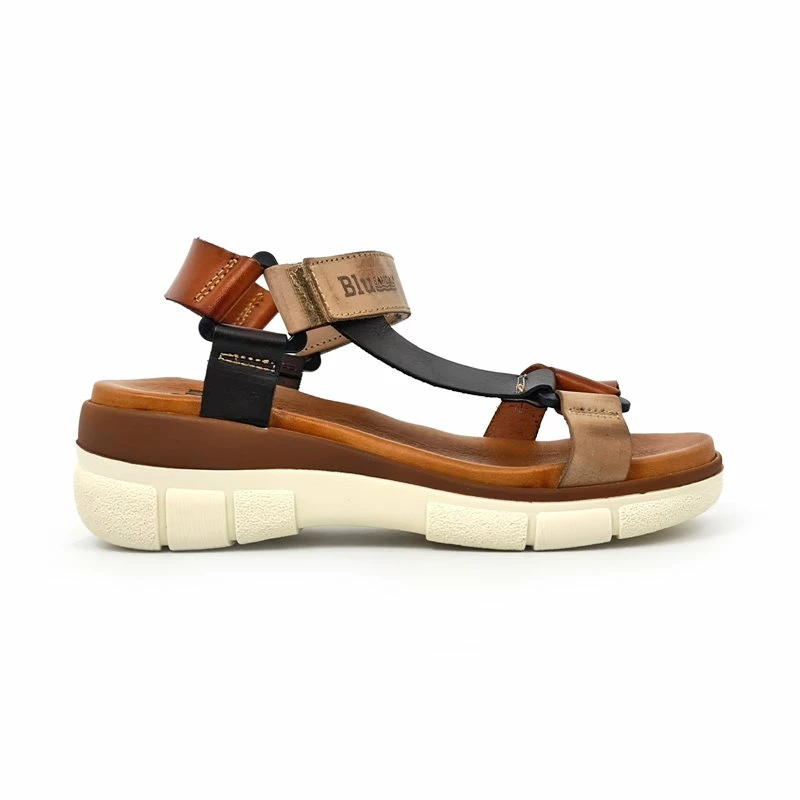 Sandalias Cuña Mujer Piel Velcro Plantilla Acolchada 54322 Multicuero, De Blusandal 3 Sandalias Cuña Mujer Piel Velcro Plantilla Acolchada 54322 Multicuero, De Blusandal