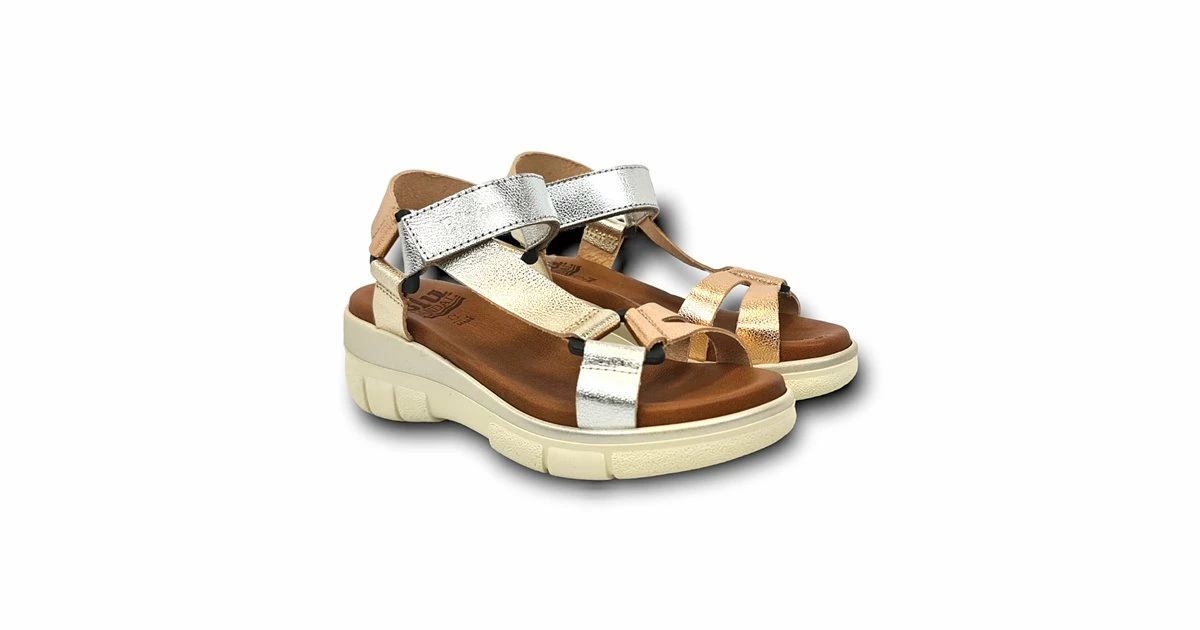 Sandalias Cuña Mujer Piel Velcro Plantilla Acolchada 54322 Multimetal, De Blusandal 5 Sandalias Cuña Mujer Piel Velcro Plantilla Acolchada 54322 Multimetal, De Blusandal - Imagen 3