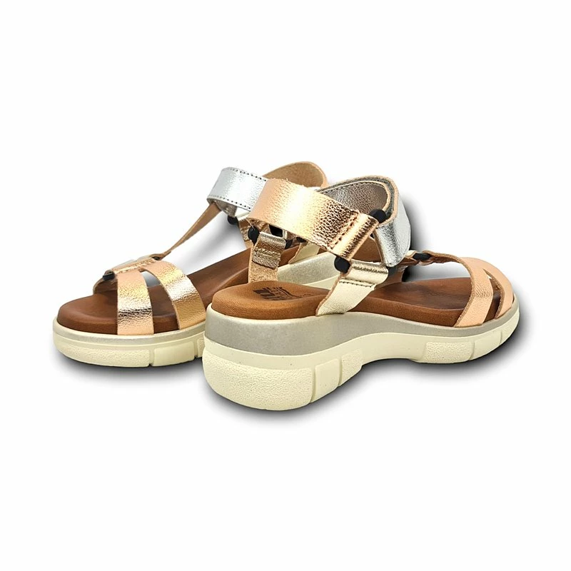 Sandalias Cuña Mujer Piel Velcro Plantilla Acolchada 54322 Multimetal, De Blusandal 7 Sandalias Cuña Mujer Piel Velcro Plantilla Acolchada 54322 Multimetal, De Blusandal - Imagen 5