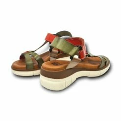 Sandalias Cuña Mujer Piel Velcro Plantilla Acolchada 54322 Verde, De Blusandal -BOUTTYE Ventas sandalias cuna mujer piel velcro plantilla acolchada 54322 verde de blusandal 4