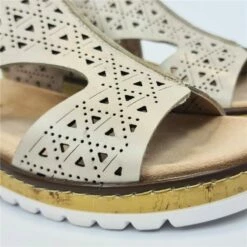 Sandalias Mujer Piel Calada Cuña Baja Plantilla Extraible Y Velcro 1211 Beige, De Amelie -BOUTTYE Ventas sandalias mujer piel calada cuna baja plantilla extraible y velcro 1211 beige de amelie 1
