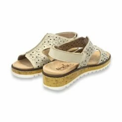 Sandalias Mujer Piel Calada Cuña Baja Plantilla Extraible Y Velcro 1211 Beige, De Amelie -BOUTTYE Ventas sandalias mujer piel calada cuna baja plantilla extraible y velcro 1211 beige de amelie 3