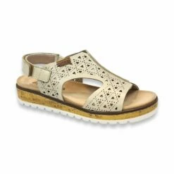 Sandalias Mujer Piel Calada Cuña Baja Plantilla Extraible Y Velcro 1211 Beige, De Amelie -BOUTTYE Ventas sandalias mujer piel calada cuna baja plantilla extraible y velcro 1211 beige de amelie 4
