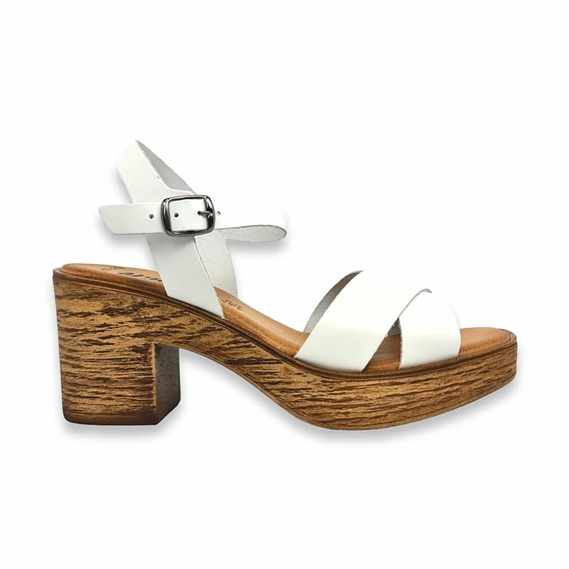 Sandalias Mule Tacón Medio Mujer Piel Plantilla Acolchada 270 Blanco, De Amelie 3 Sandalias Mule Tacón Medio Mujer Piel Plantilla Acolchada 270 Blanco, De Amelie