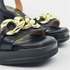 Sandalias Mule Tacón Medio Mujer Piel Plantilla Acolchada Cadena 2138 Negro, De Blusandal -BOUTTYE Ventas sandalias mule tacon medio mujer piel plantilla acolchada cadena 2138 negro de blusandal 2