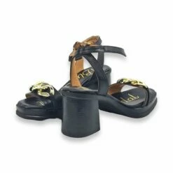 Sandalias Mule Tacón Medio Mujer Piel Plantilla Acolchada Cadena 2138 Negro, De Blusandal -BOUTTYE Ventas sandalias mule tacon medio mujer piel plantilla acolchada cadena 2138 negro de blusandal 4