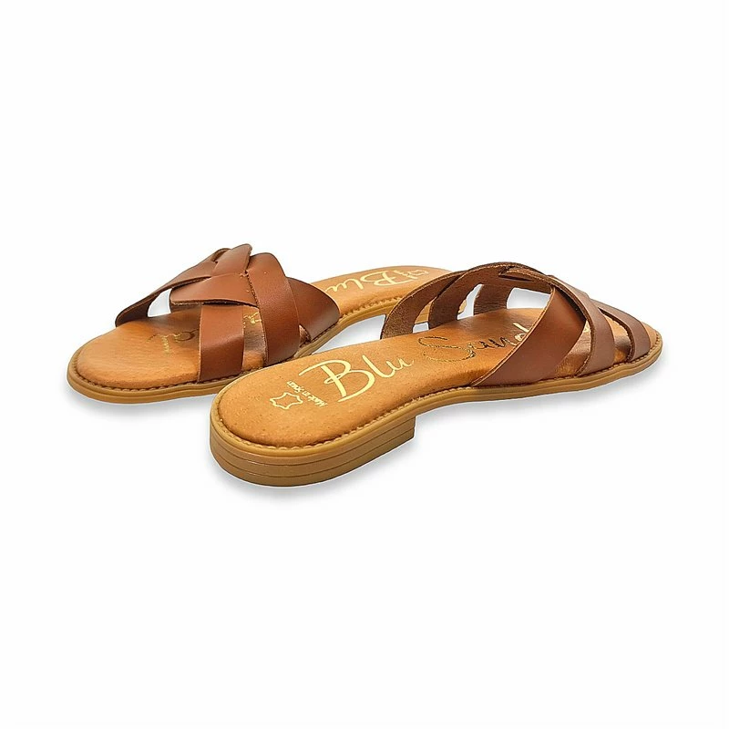 Sandalias Planas Mujer Piel Corte Trenzado Y Plantilla Acolchada 1601 Cuero, De Blusandal 6 Sandalias Planas Mujer Piel Corte Trenzado Y Plantilla Acolchada 1601 Cuero, De Blusandal - Imagen 4