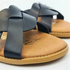 Sandalias Planas Mujer Piel Corte Trenzado Y Plantilla Acolchada 1601 Negro, De Blusandal -BOUTTYE Ventas sandalias planas mujer piel corte trenzado y plantilla acolchada 1601 negro de blusandal 1