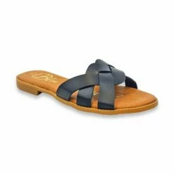 Sandalias Planas Mujer Piel Corte Trenzado Y Plantilla Acolchada 1601 Negro, De Blusandal -BOUTTYE Ventas sandalias planas mujer piel corte trenzado y plantilla acolchada 1601 negro de blusandal 4