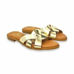 Sandalias Planas Mujer Piel Corte Trenzado Y Plantilla Acolchada 1601 Platino, De Blusandal -BOUTTYE Ventas sandalias planas mujer piel corte trenzado y plantilla acolchada 1601 platino de blusandal 2