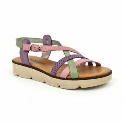 Sandalias Planas Mujer Piel Plantilla Acolchada 22106 Multicolor, De Blusandal -BOUTTYE Ventas sandalias planas mujer piel plantilla acolchada 22106 multicolor de blusandal 2